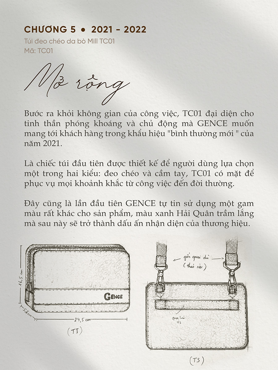 TC01 đại diện cho tinh thần phóng khoáng và chủ động mà Gence muốn mang tới khách hàng